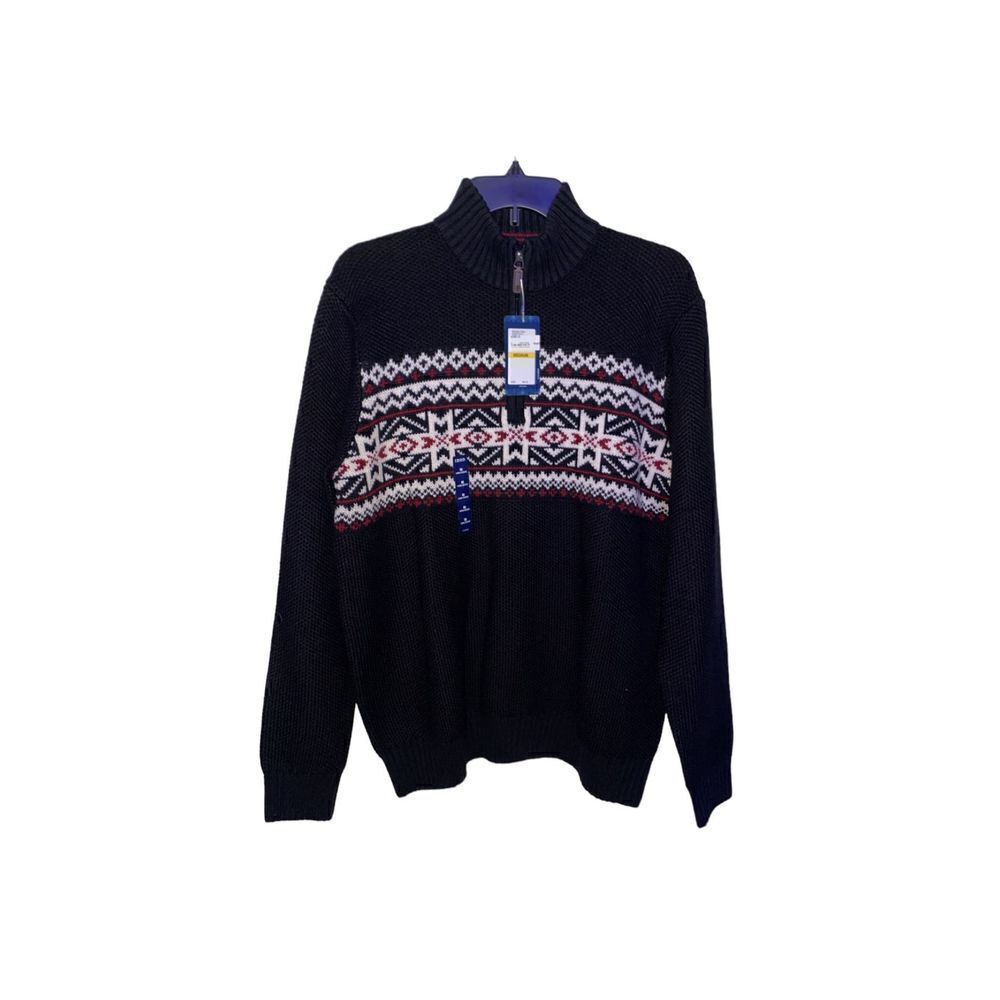 IZOD Fairisle Men’s Quarter Zip Size Medium NWT